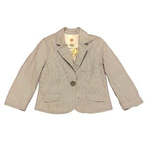 Cropped Seersucker Blazer